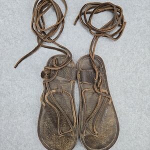 TreadLight Activator Lace Up Leather Jesus Sandals 9